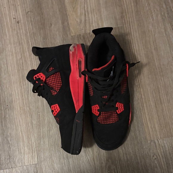 Jordan Men's Black and Red Sneakers - Picture 2 of 3